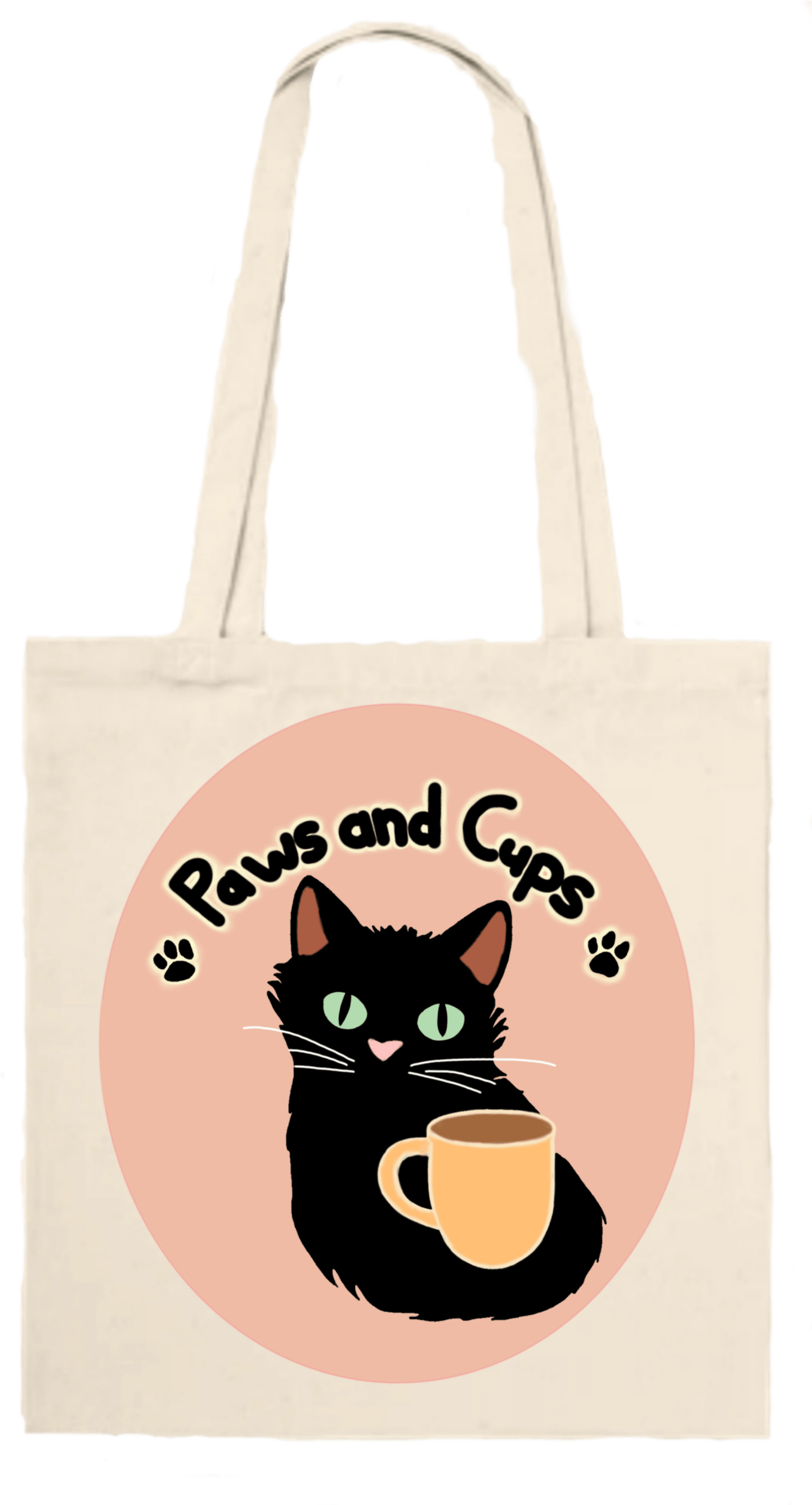 Tote Bag Paws and Cups